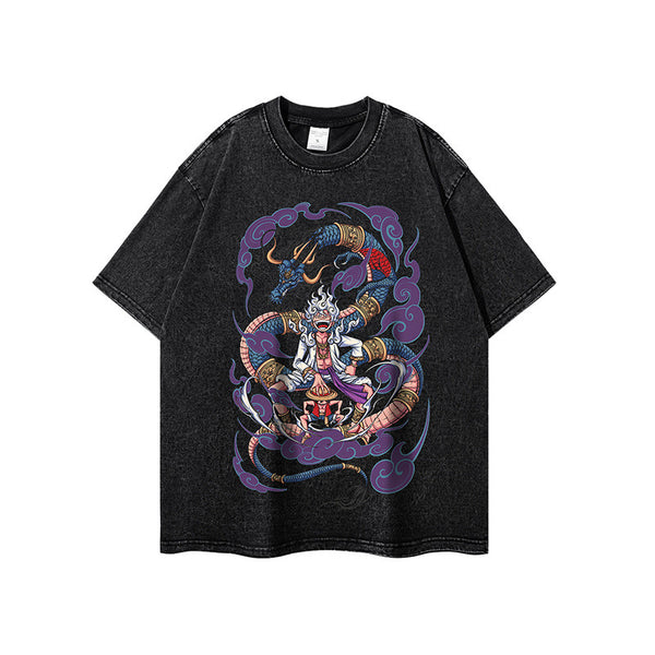 "Luffy Gear 5 x Kaido" - Vintage Style T-Shirt
